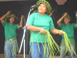 Members of Brgy. Gen. Delgado council promotes their identified commodity which is string beans through a dance number.