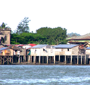 Houses along the coastline of Brgy. Ortiz