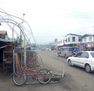 Half lane of this portion of the road in Brgy. Tanza-Timawa turns into a basketball court