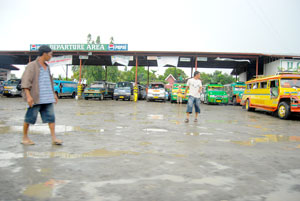 This passenger terminal in Brgy. Ungka, Jaro looks barren as few people went to Iloilo City.