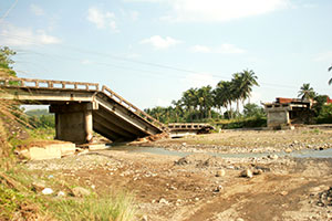 This bridge in Brgy. Buga, Leon, Iloilo destroyed by typhoon Frank last year.