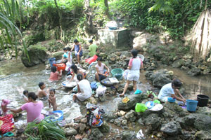 Water from Ambakan falls in Jordan, Guimaras is very useful to people in the vicinity who use it in washing their clothes and taking a bath.