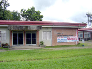 Two streamers, considered unoffensive by the Ileco 3 Board, remain on the facade of the Ileco 3 building in Sara, Iloilo.