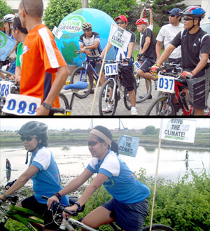 More than a hundred bikers toured Iloilo last Saturday to launch the “yoU-Turn the Earth” campaign