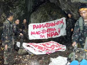 82IB Bantay-Laya troopers display recovered laminated sacks with Communist Terrorist Propaganda