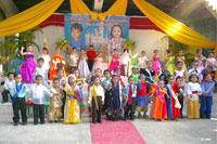 A colorful display of costumes donned by the day care students.