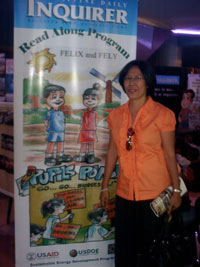 Dymphna Jocson poses with a poster of Felix and Fely.