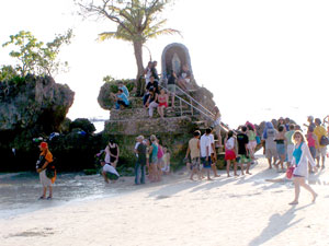 The grotto of the Virgin Mary atop the Willy's Rock in Brgy. Balabag, Boracay Island has become a tourist attraction since it was put up in 1986.