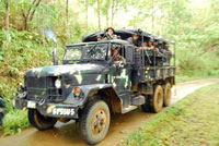 An Army truck loaded with soldiers patrol the hinterlands of Central Panay. Armed Forces Philippines chief of staff Gen. Victor Ibrado warns soldiers against violating the election gun ban as they could be discharged from the military service.