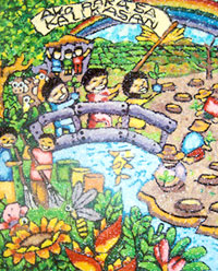 Antonio Sibug, first place winner during the Division of Iloilo City Paper Clay Art Contest with the theme, “Ako Para sa Kalikasan.”