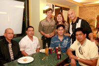 Seated are Col. Vicente Armada, John Ace Azarcon, Winston Palma and Arnold Galera. Standing are Eli & Khoie Haresco and Ador Apuan, owners of Caper Berry
