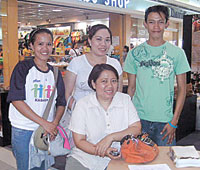 Mazel Mary Jeongco, ISERF volunteer(sitting), Jeffrey Pineda and the two other volunteers.