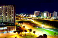A night shot of Brasilia, Brazil.