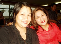 The writer with Gina Alajar.