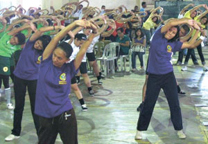 Government executives and employees in Iloilo City work out their dance moves during the ‘Hataw Galaw,’