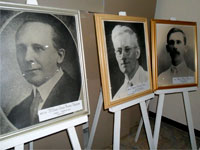 Portraits of the founding American missionaries including Rev. William O. Valentine (1st from left) are displayed at the CPU Henry Luce II Library.