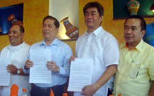 Show the signed memorandum of agreement for the staging of the 43rd Dinagyang Festival in January next year.